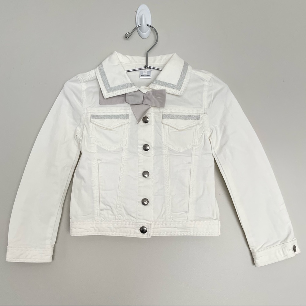 Chloe Girls White Denim Jacket Girls Size 5